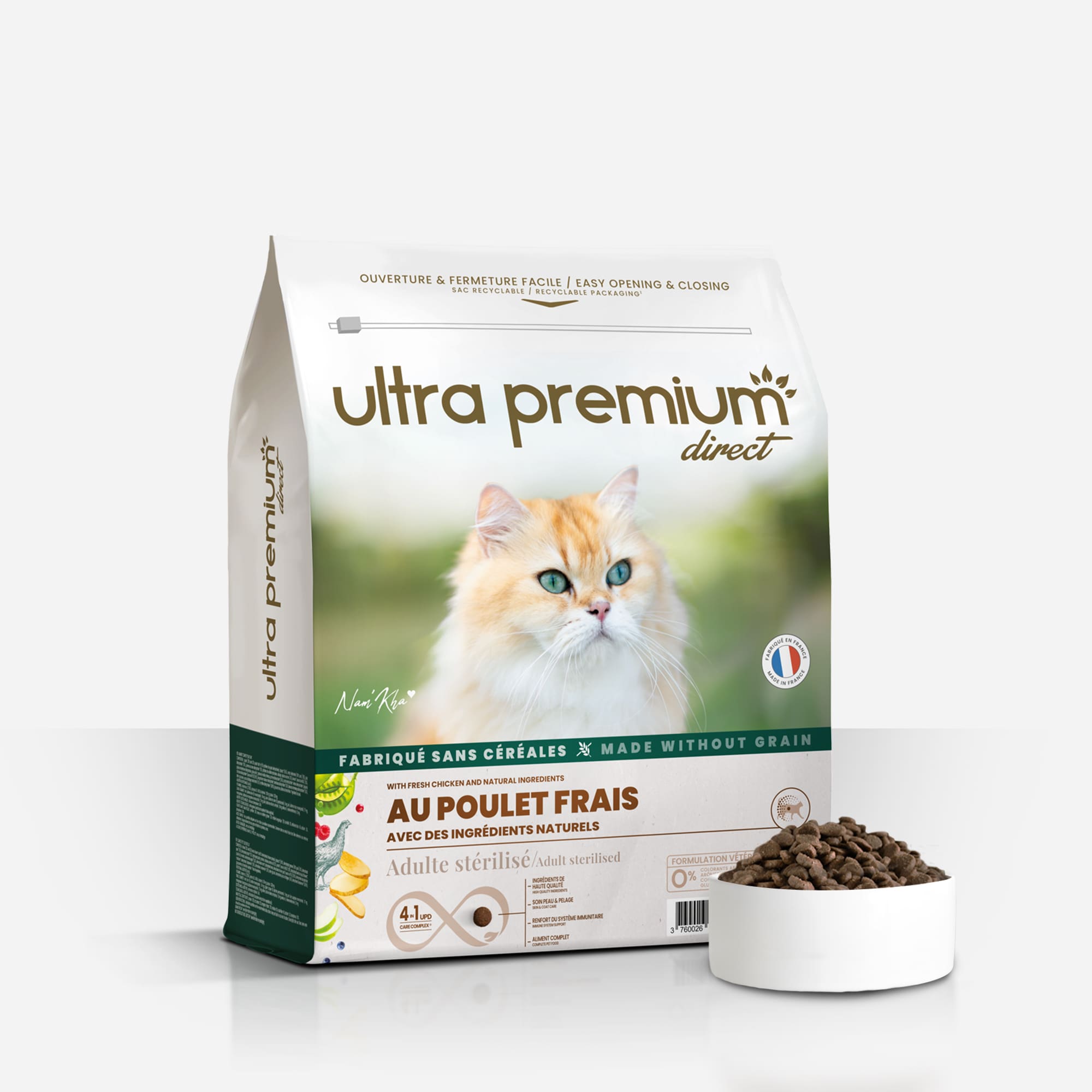 Ultra Premium Direct Croquettes Chat stérilisé sans céréales au poulet frais