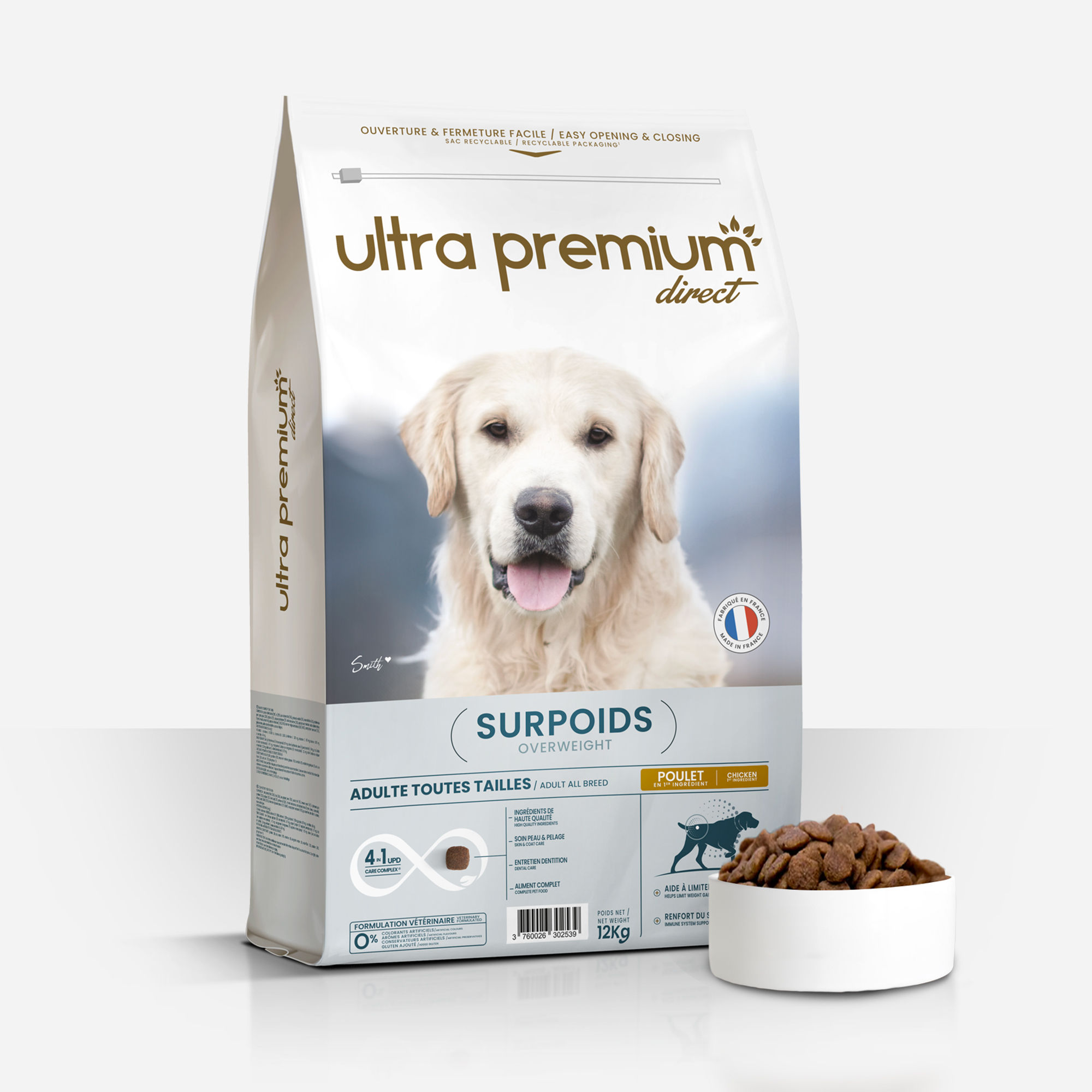 Ultra Premium Direct Croquettes Light Chien adulte en Surpoids ou Stérilisé au poulet