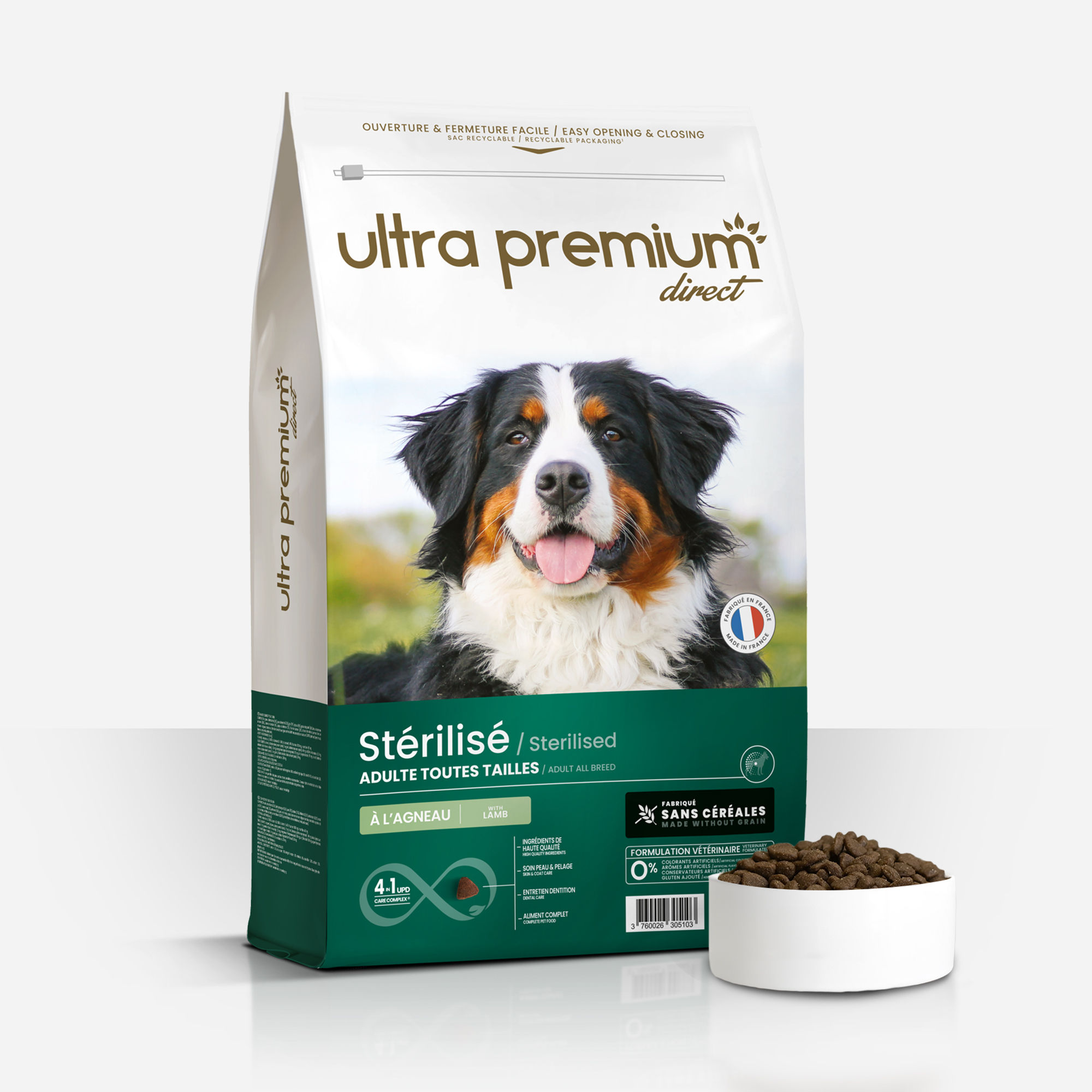 Ultra Premium Direct Croquettes Light Sans Céréales Chien Stérilisé ou Surpoids