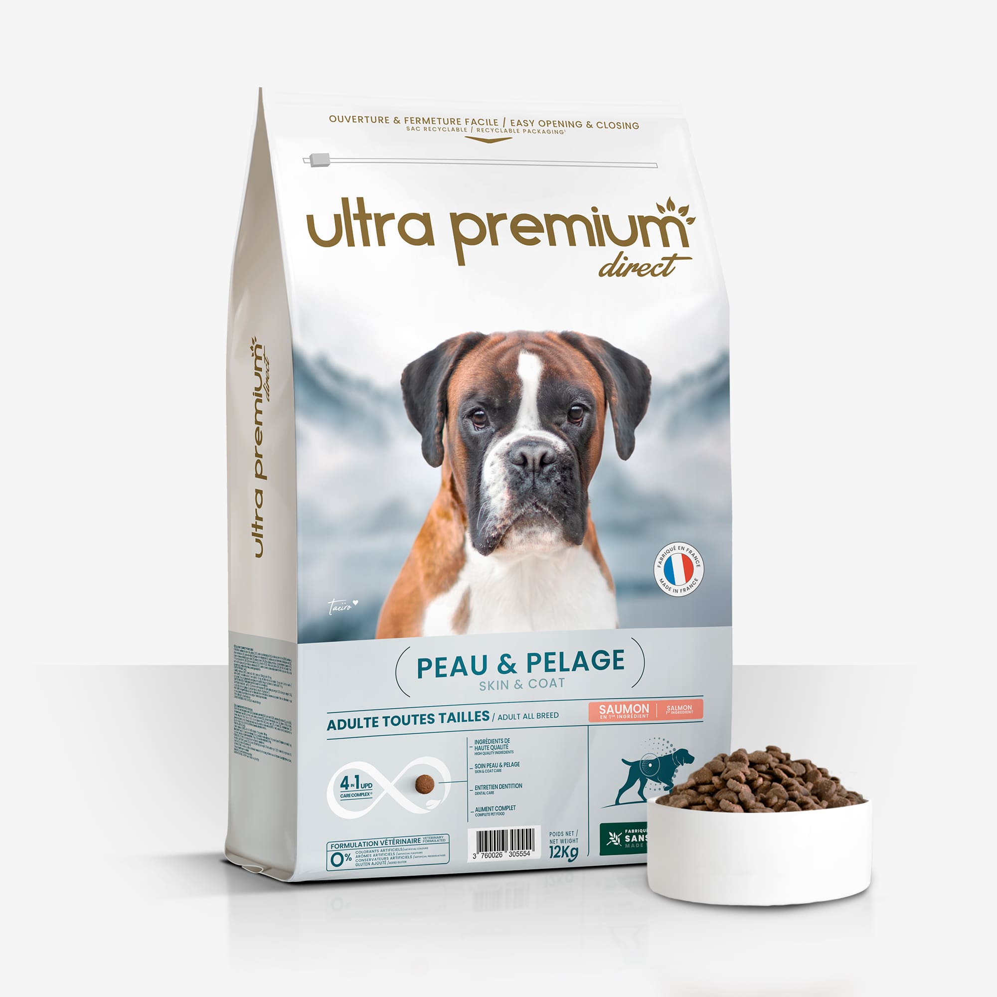 Ultra Premium Direct Croquettes peau & pelage chien au saumon