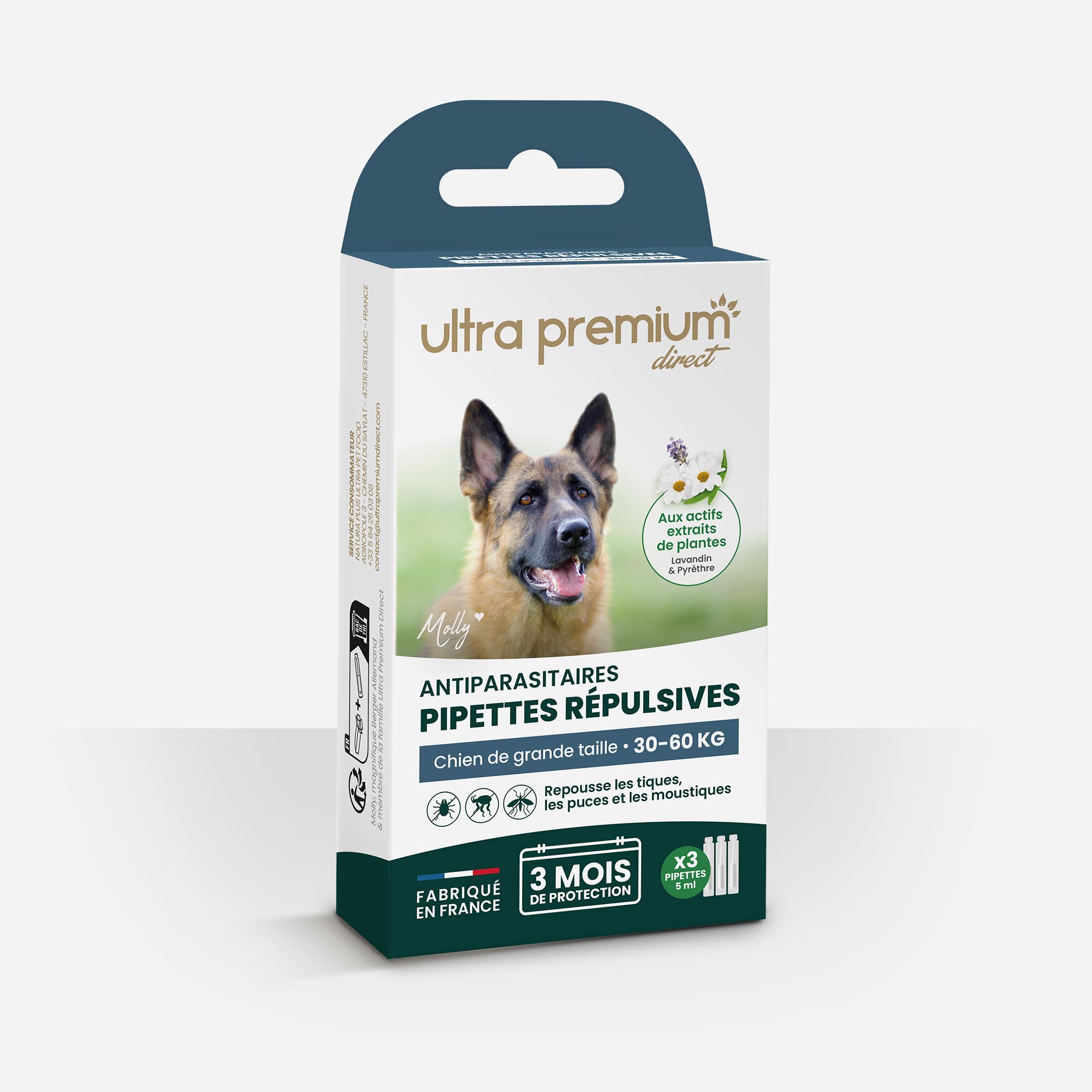 Ultra Premium Direct Pipettes répulsives Antiparasitaires Chien de grande taille